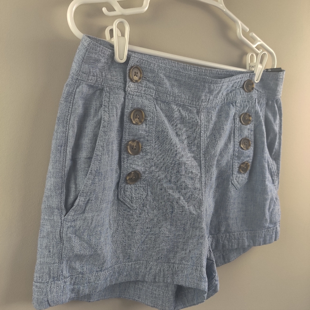 Express Linen/Cotton Sz 12 NWT Light Blue Sailor Shorts - Picture 5 of 7